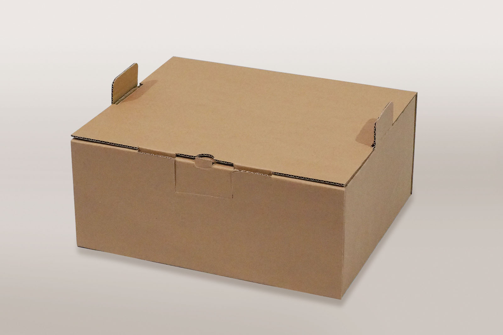 Der Zubehörkarton wird verschlossen und mit einer Einstecklasche gesichert.