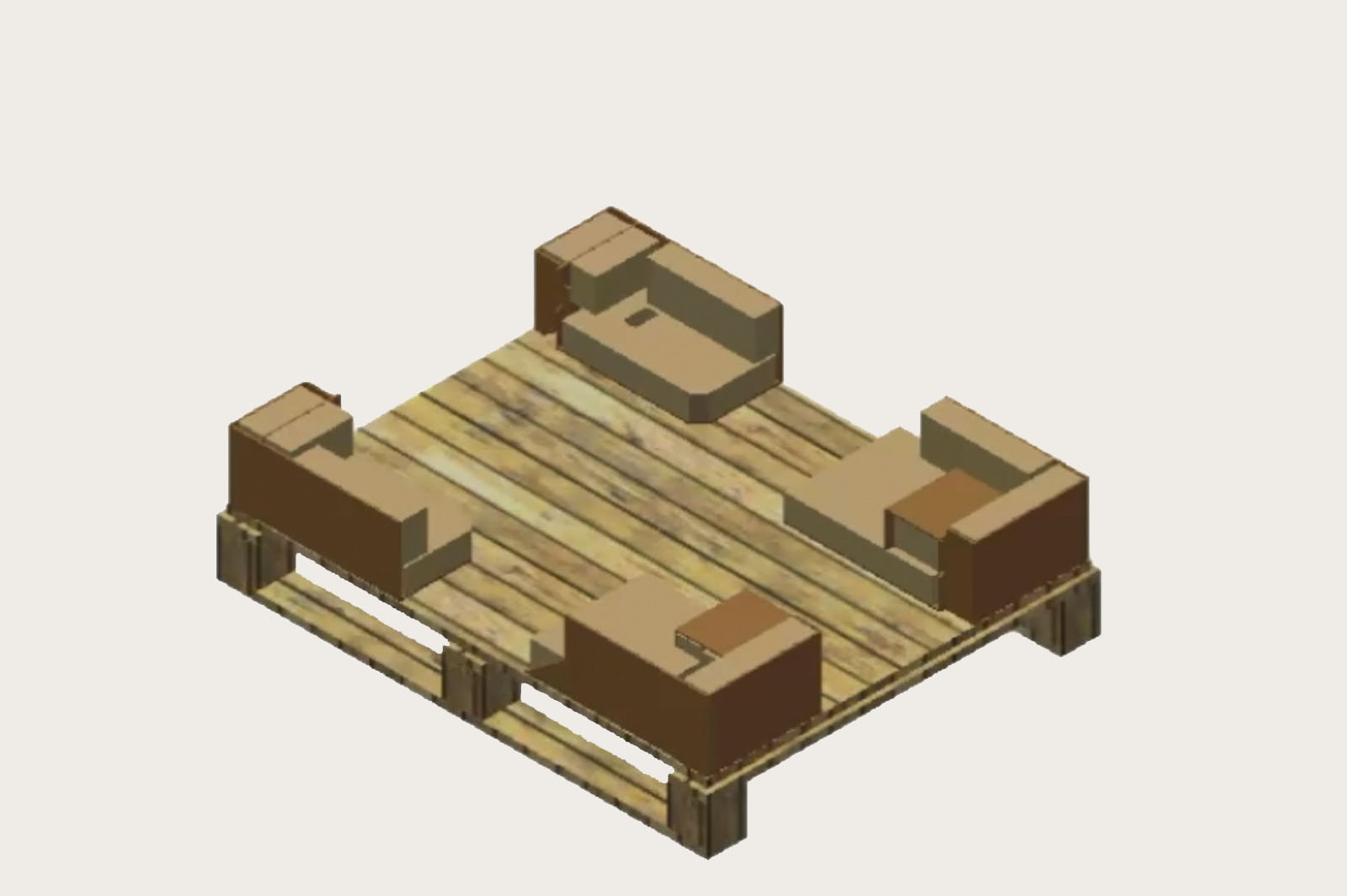 Die Wabenpolster sind aug der Palette positioniert