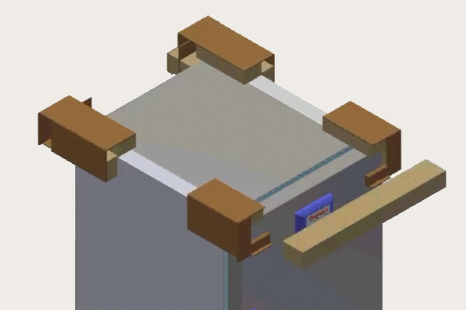 Die oberen Wabenpolster werden am Inkorbator aufgelegt